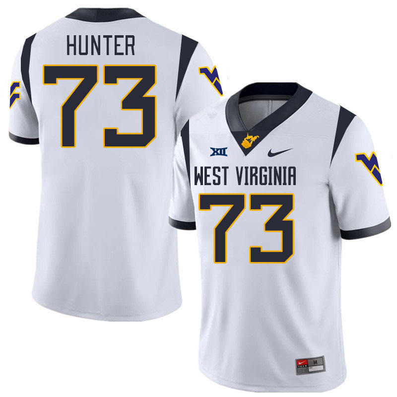 #73 Andreas Hunter West Virginia Mountaineers College 2024 New Uniforms Football Jerseys Stitched Sale-White